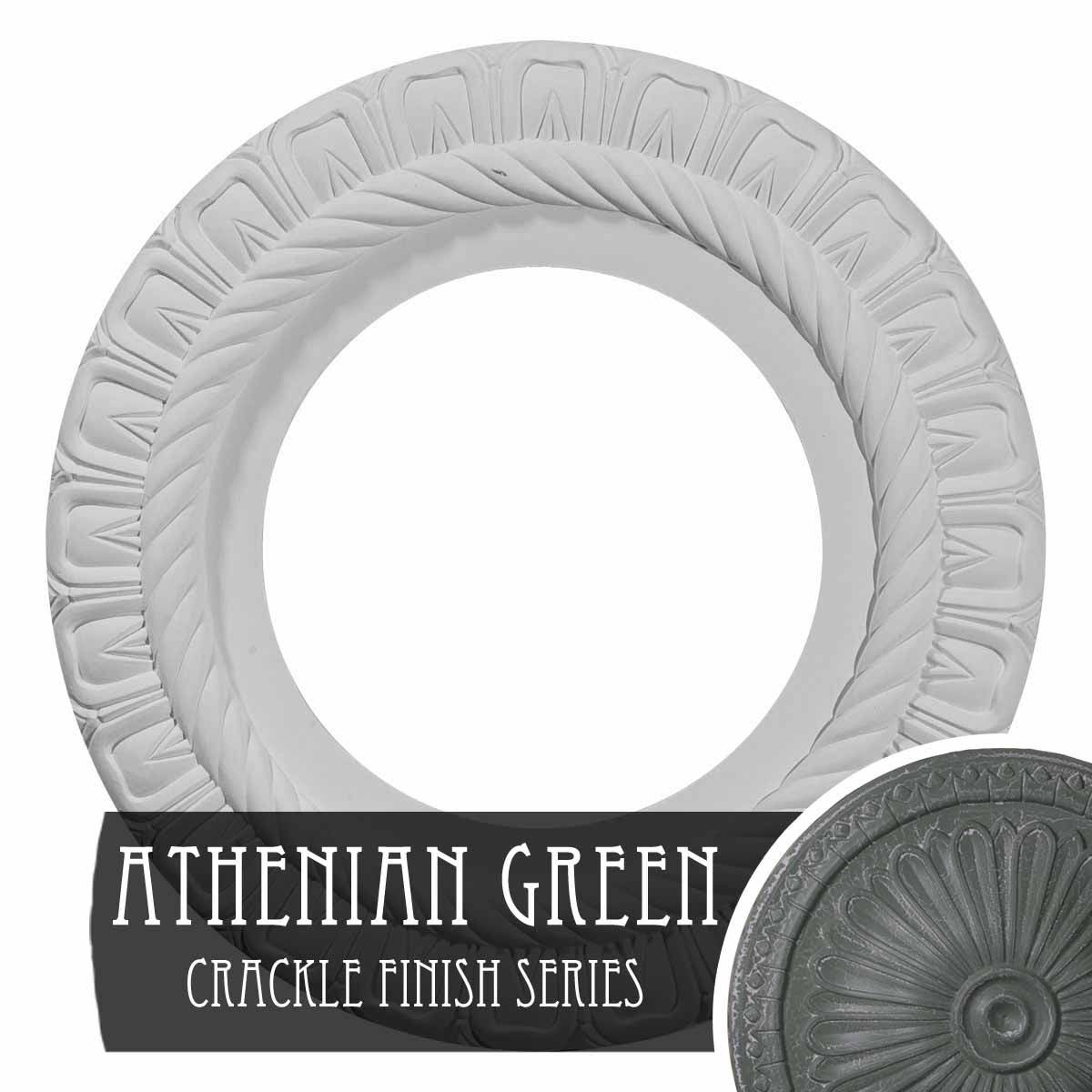 Hand-Painted Athenian Green Crackle Ceiling Medallion S637143