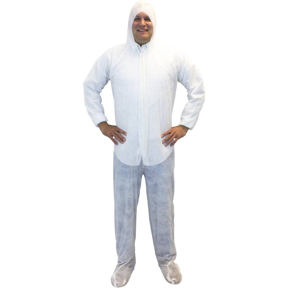 White Polypropylene Coveralls with Hood & Feet G702956