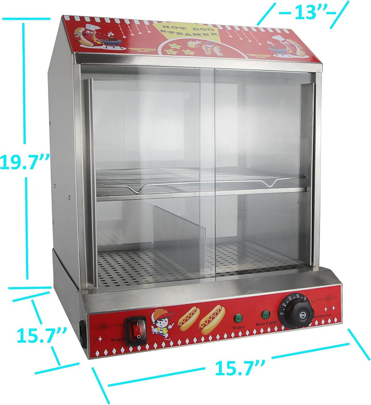 Commercial Hot Dog Steamer with Bun Warmer Machine N1740
