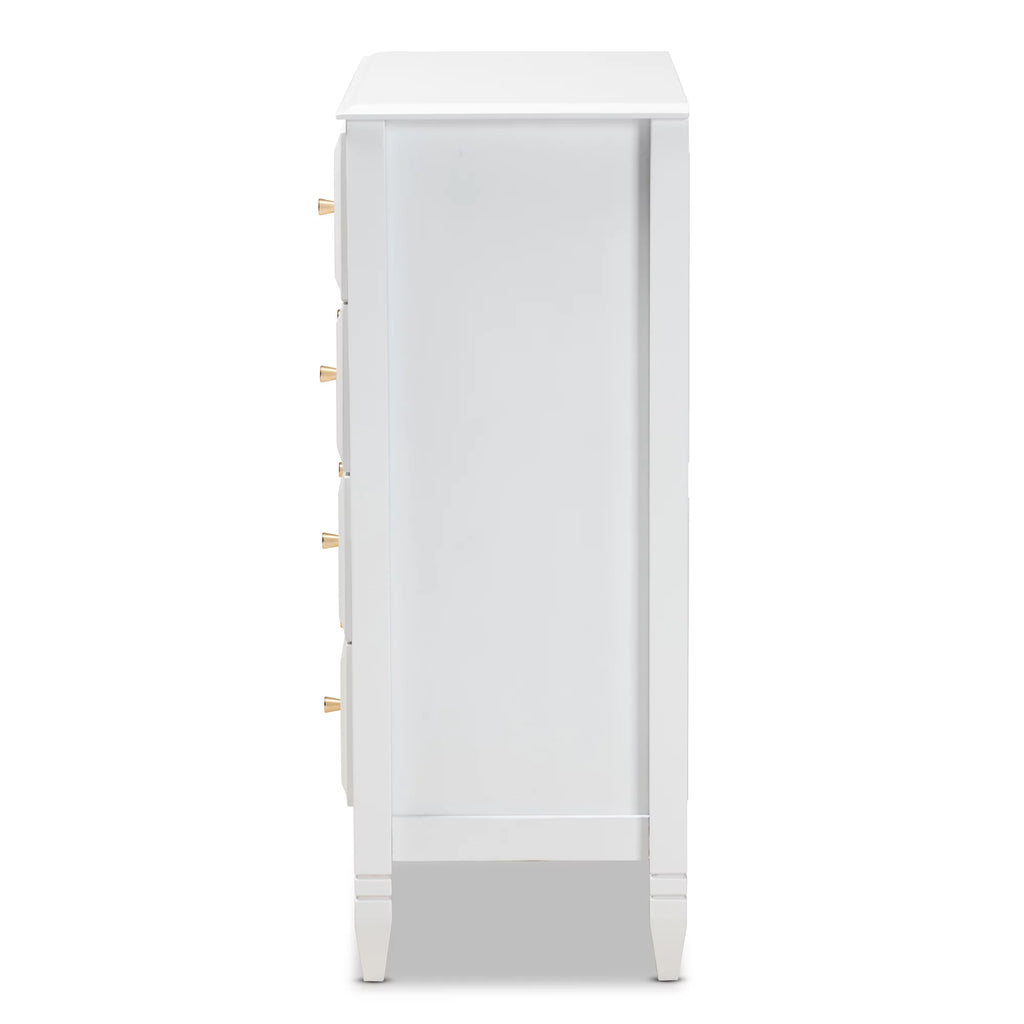 White 4-Drawer Wood Bedroom Chest B97453