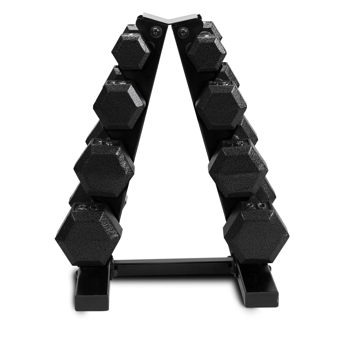 100 lb Cast Iron Hex Dumbbell Weight Set with Rack P574002