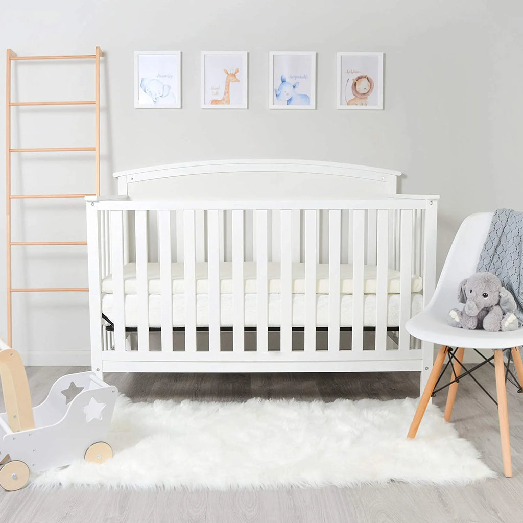 2 Ventilated Memory Foam Crib and Toddler Mattress Topper with Waterproof Cotton Cover N917