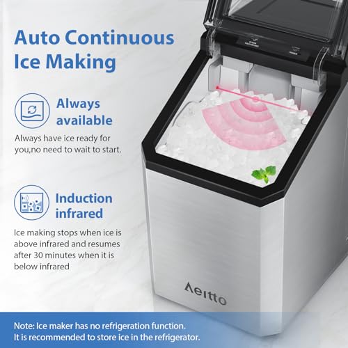 Silver Nugget Ice Maker Countertop, 55lbs/Day, Self-Cleaning K5404