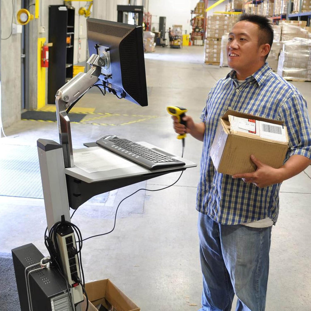 Rolling Computer Cart, Mobile Standing Desk Workstation Z7838