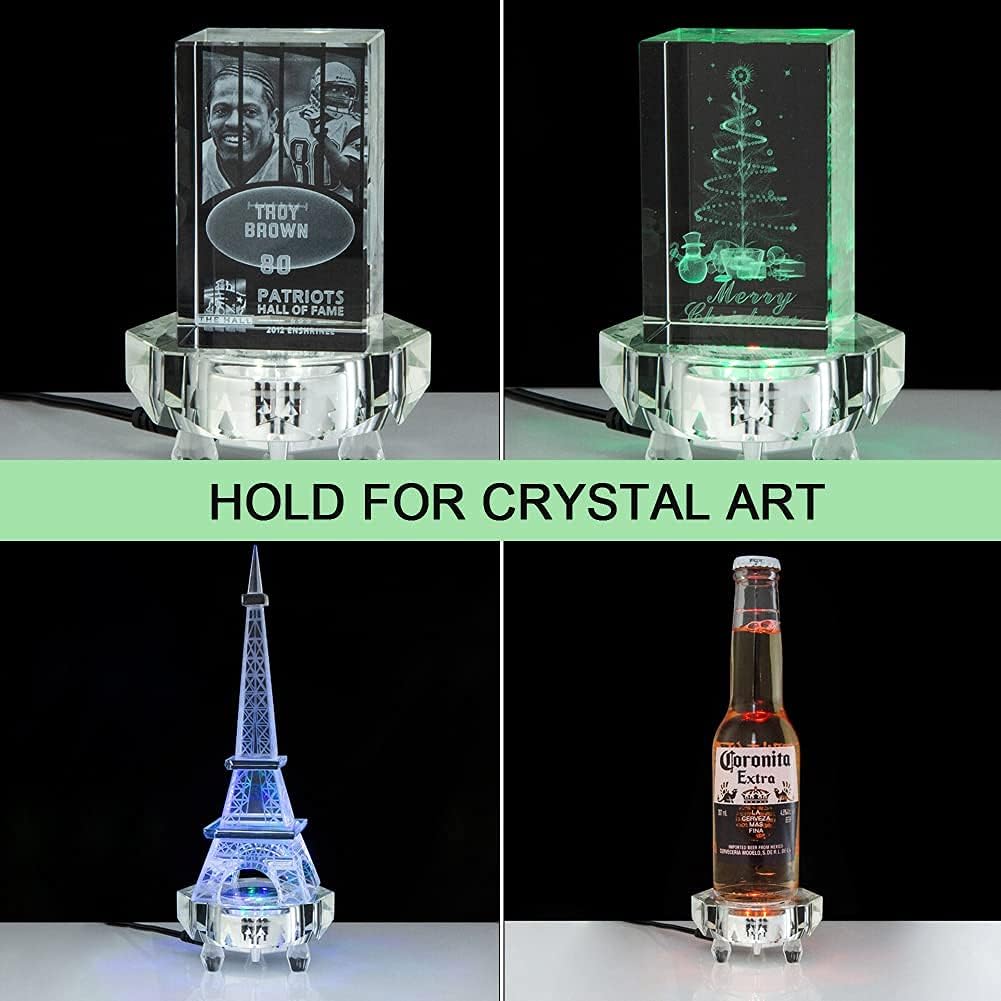 Crystal LED Light Base Multicolor Auto Flashing Pedestal K52762