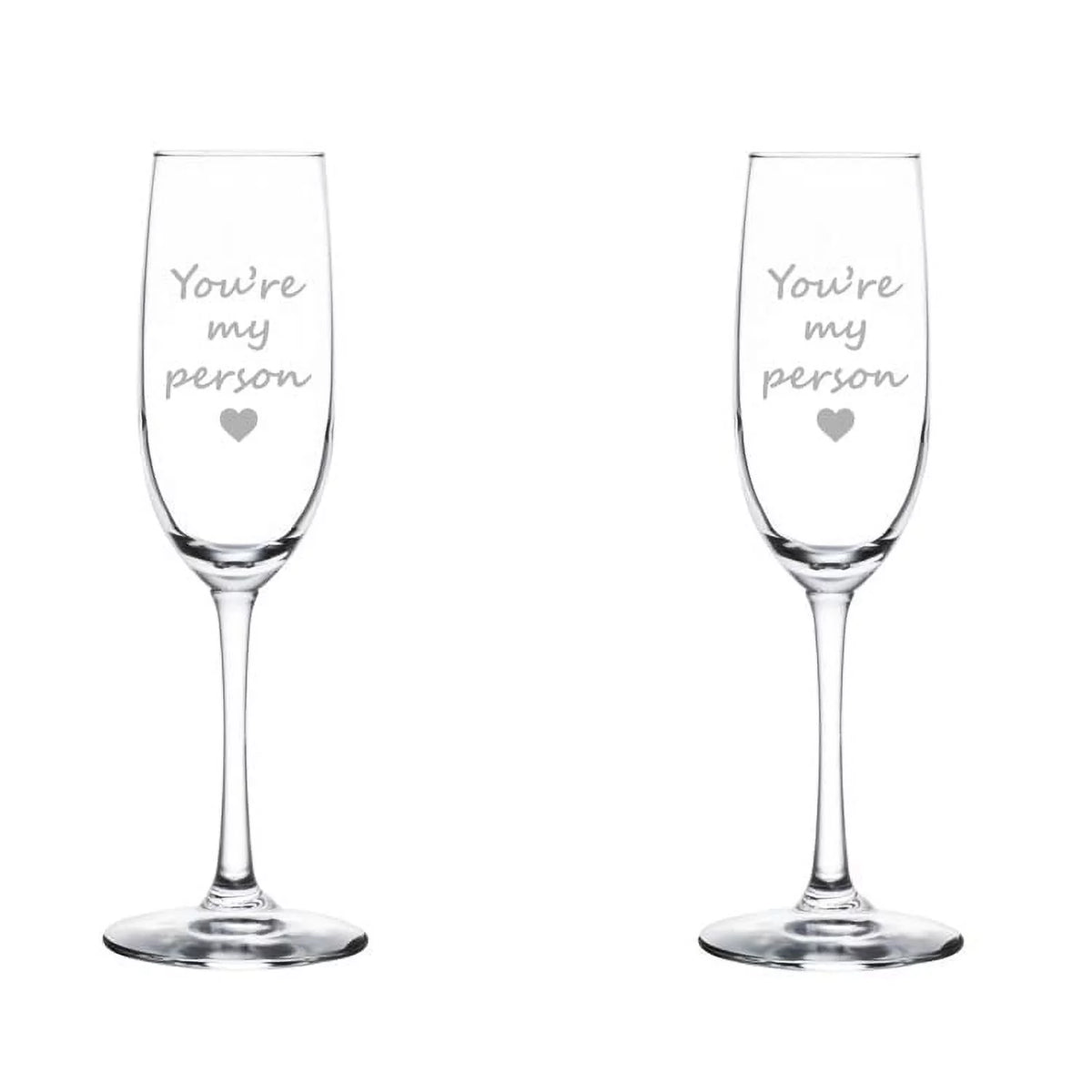 Set of 2 Glass Champagne Flutes 8 oz Stemmed W304975