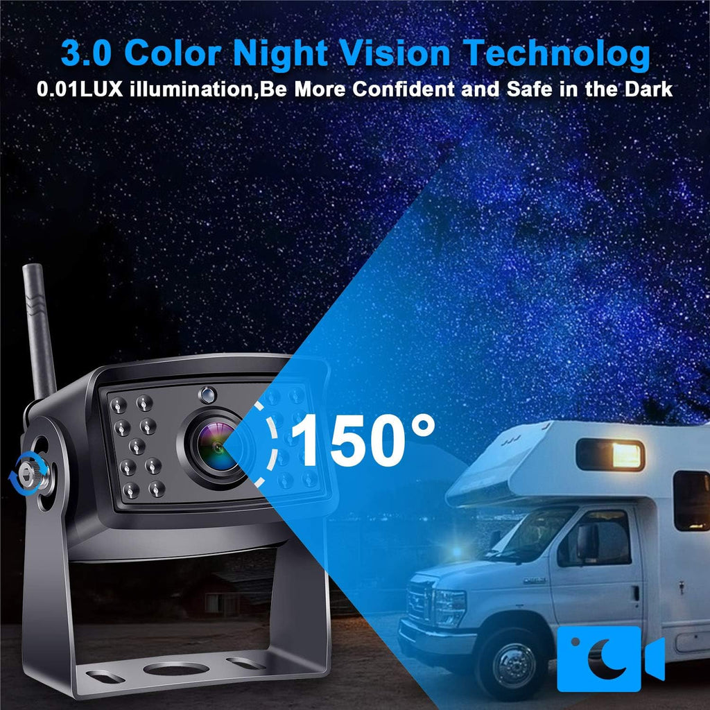 Wireless 7 Inch HD 1080P Backup Camera System with DVR Monitor F40344
