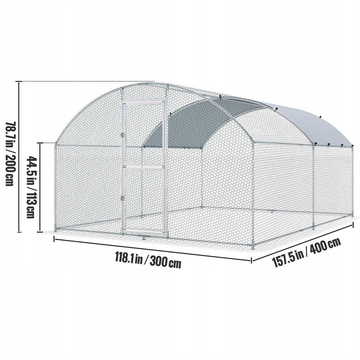 Large Metal Chicken Coop with Run Waterproof Cover I397633