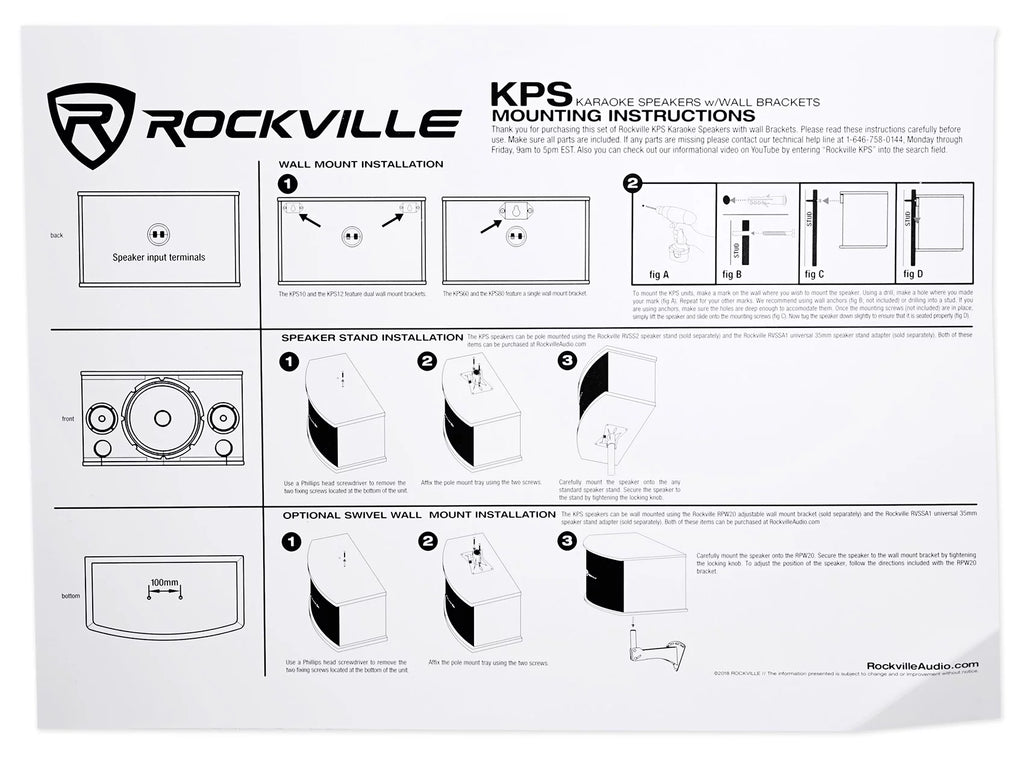 12" 3-Way 1600w Karaoke Speakers with Amplifier and Wireless Mics F879460