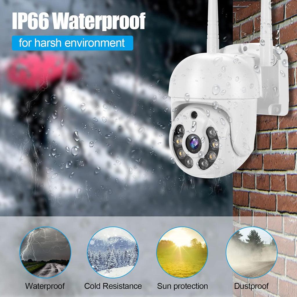 2K Wireless 8CH NVR 4PCS Outdoor WiFi PT Camera with Night Vision Z9646