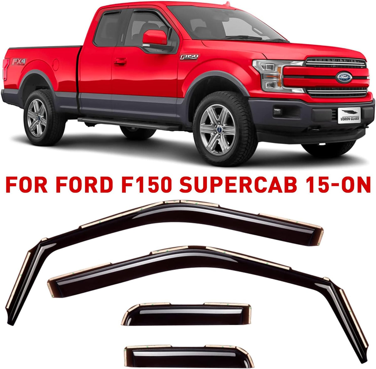 Rain Guards for Trucks, 4 Pieces X708