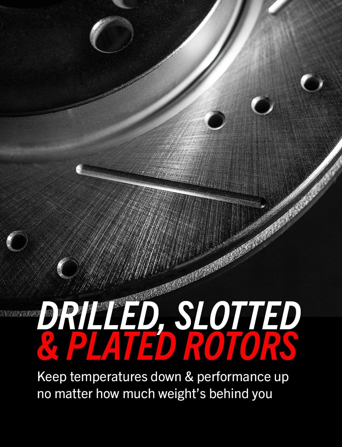 Rear Z36 Truck & Tow Brake Kit, Carbon Fiber Ceramic Brake Pads and Drilled/Slotted Brake Rotors E154810