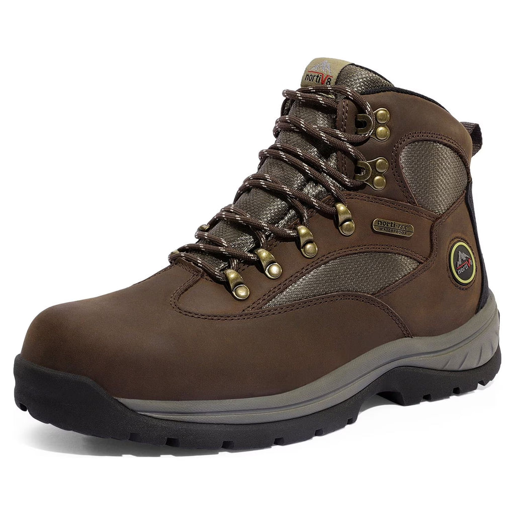 Waterproof Steel Toe Work Boots BROWN Size 8 H9096