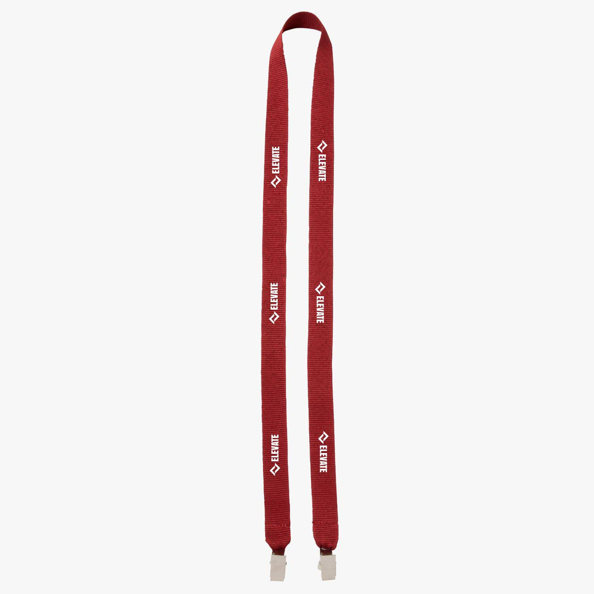 Maroon Polyester Lanyard with Double Bulldog Clip F165