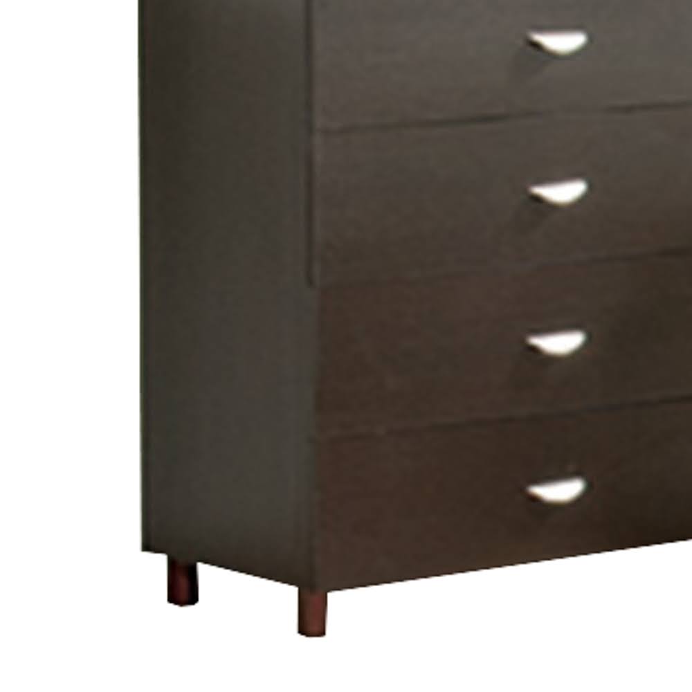 Dark Brown Finish 5 Drawer Chest V37503