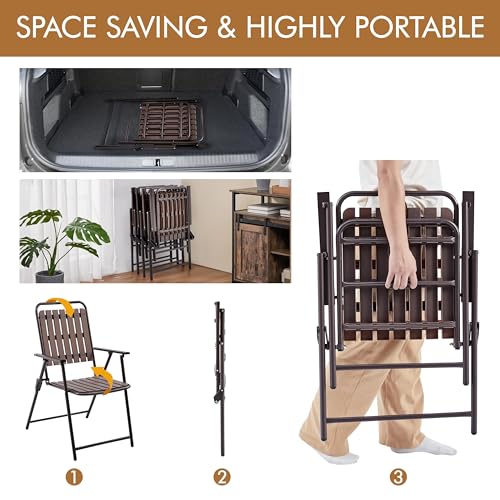 Folding Patio Chair Set of 4 Black T86538