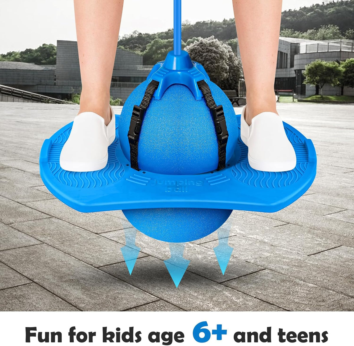 Blue Pogo Stick with Handle and Ball Pump H43251