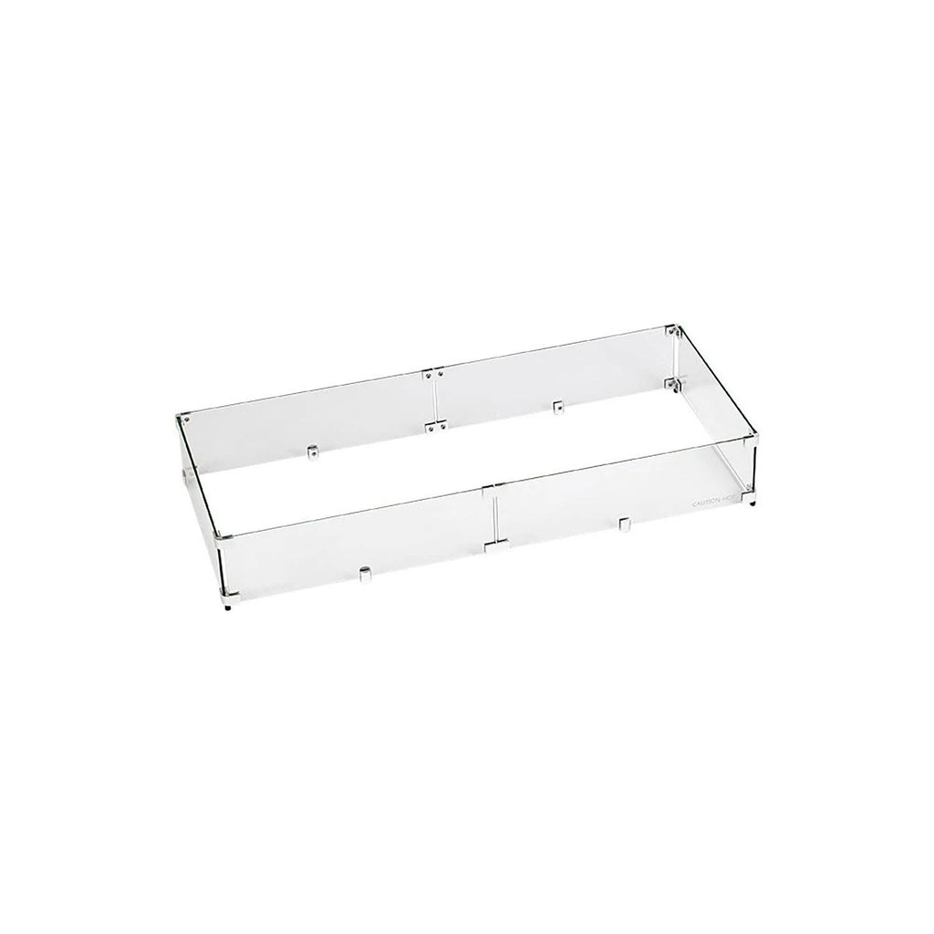 Rectangular Fire Pit Glass Wind Guard, 41x17 inch R786654