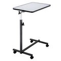 Adjustable Overbed Bedside Table with Wheels Gray Q738