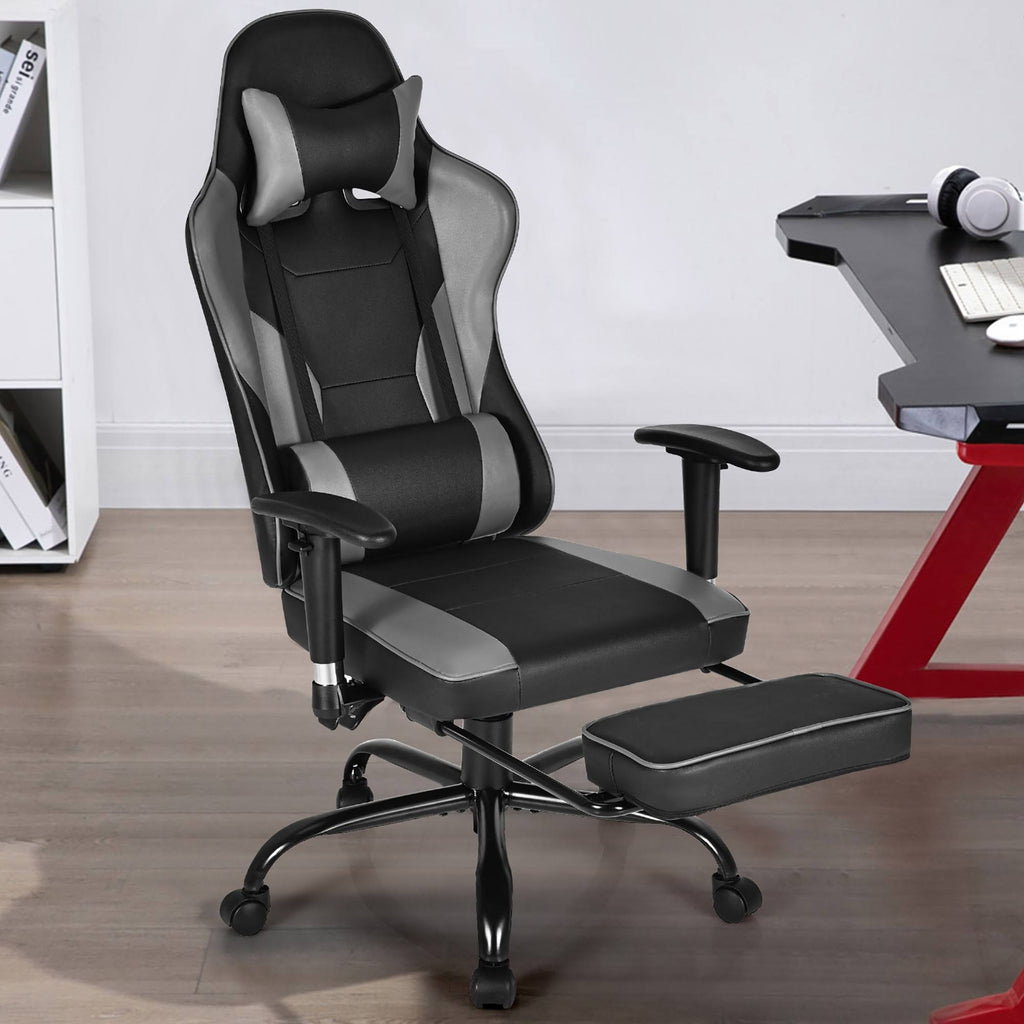 Black Gaming High Back Office Chair with Footrest H208669