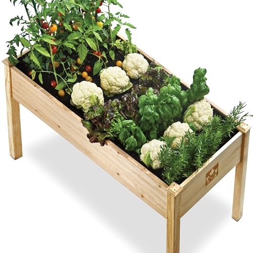 Natural Cedar Wood Elevated Raised Garden Bed 48x24x30 C35336