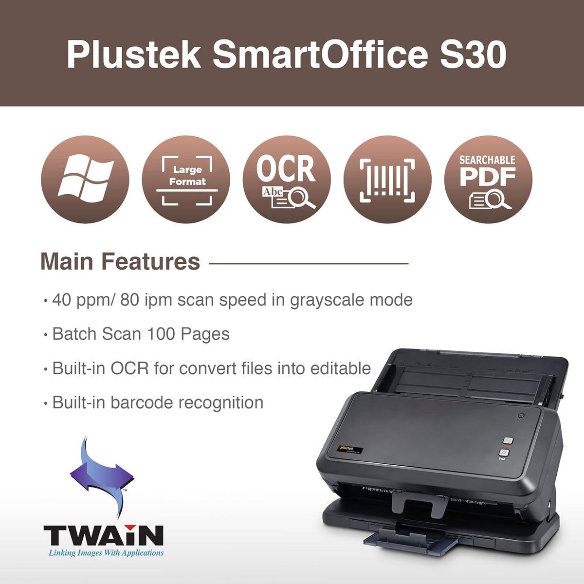 A3 Duplex Document Scanner with 100-page Auto Document Feeder B799