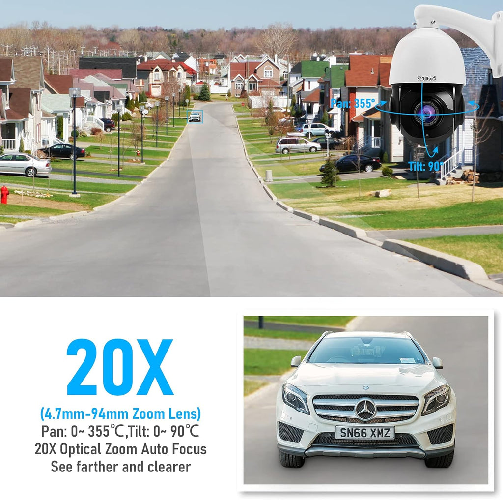 5MP PTZ POE Outdoor IP Security Dome Camera with 20X Optical Zoom N53564