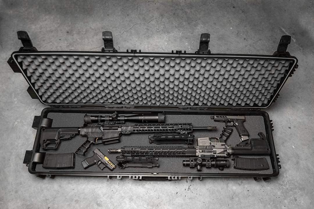 Black Tactical Rifle Case with Foam A1095