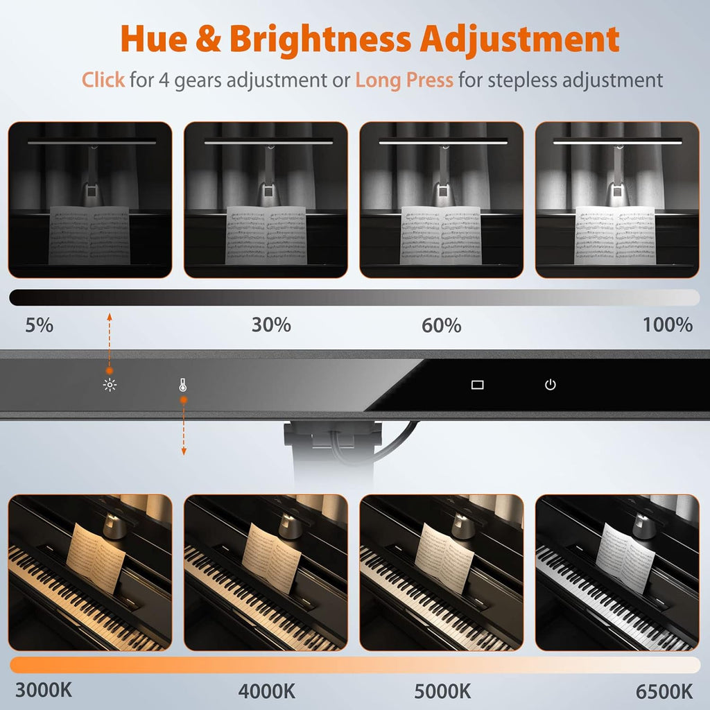 Piano Light with Auto-Dimming LED Lamp J729