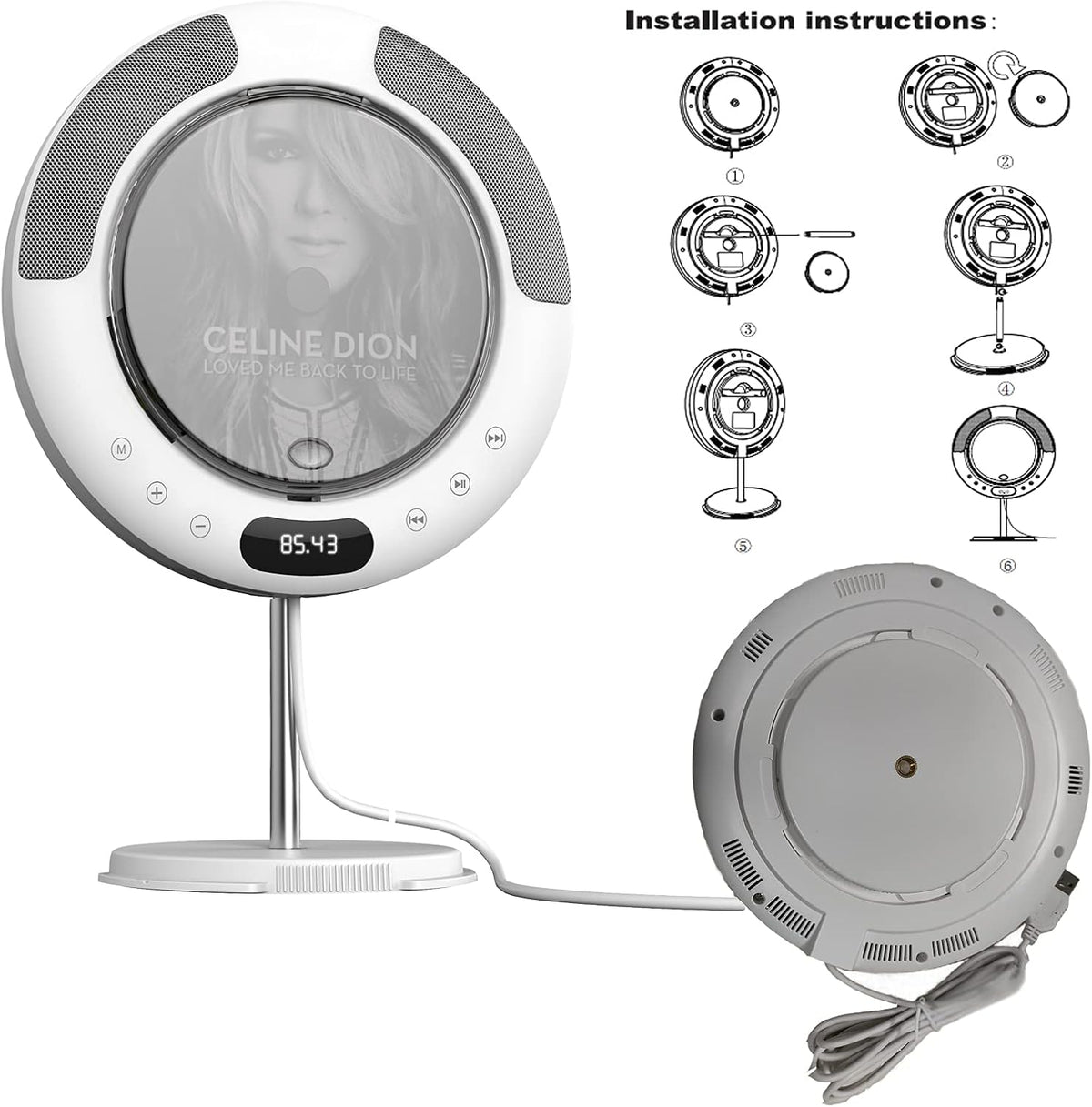 Portable CD Player with Bluetooth, FM Radio, Remote Control, Pack of 2 L1933