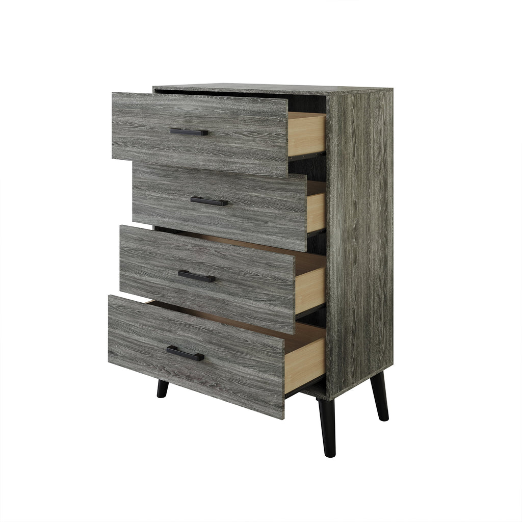 Rustic 4 Drawer Wooden Dresser R740
