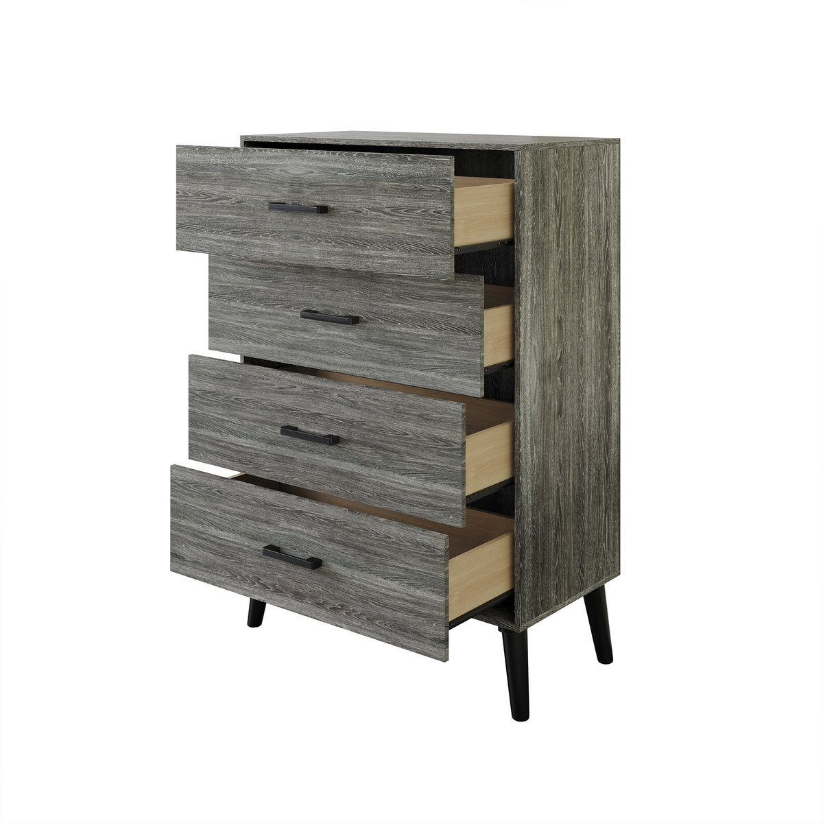 Rustic 4 Drawer Wooden Dresser R740