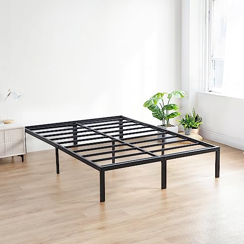 18 Inch Heavy Duty Steel Slat Anti-Slip Platform Bed Frame, Black, Full Size R83029
