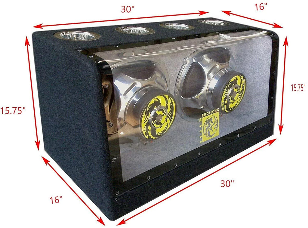 12" 2000W Bandpass Bass Box + Car Audio Amplifier + Kit Bundle U1861