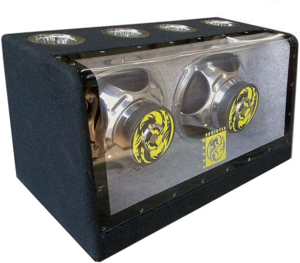 12" 2000W Bandpass Bass Box + Car Audio Amplifier + Kit Bundle U1861
