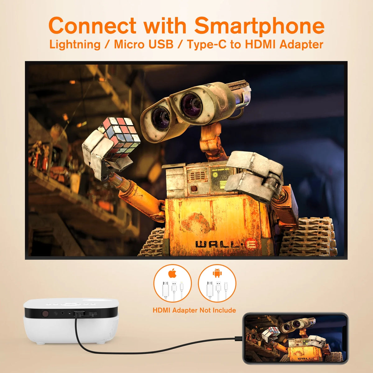 Mini Projector 720P Portable Full HD Home Theater Projector G4098