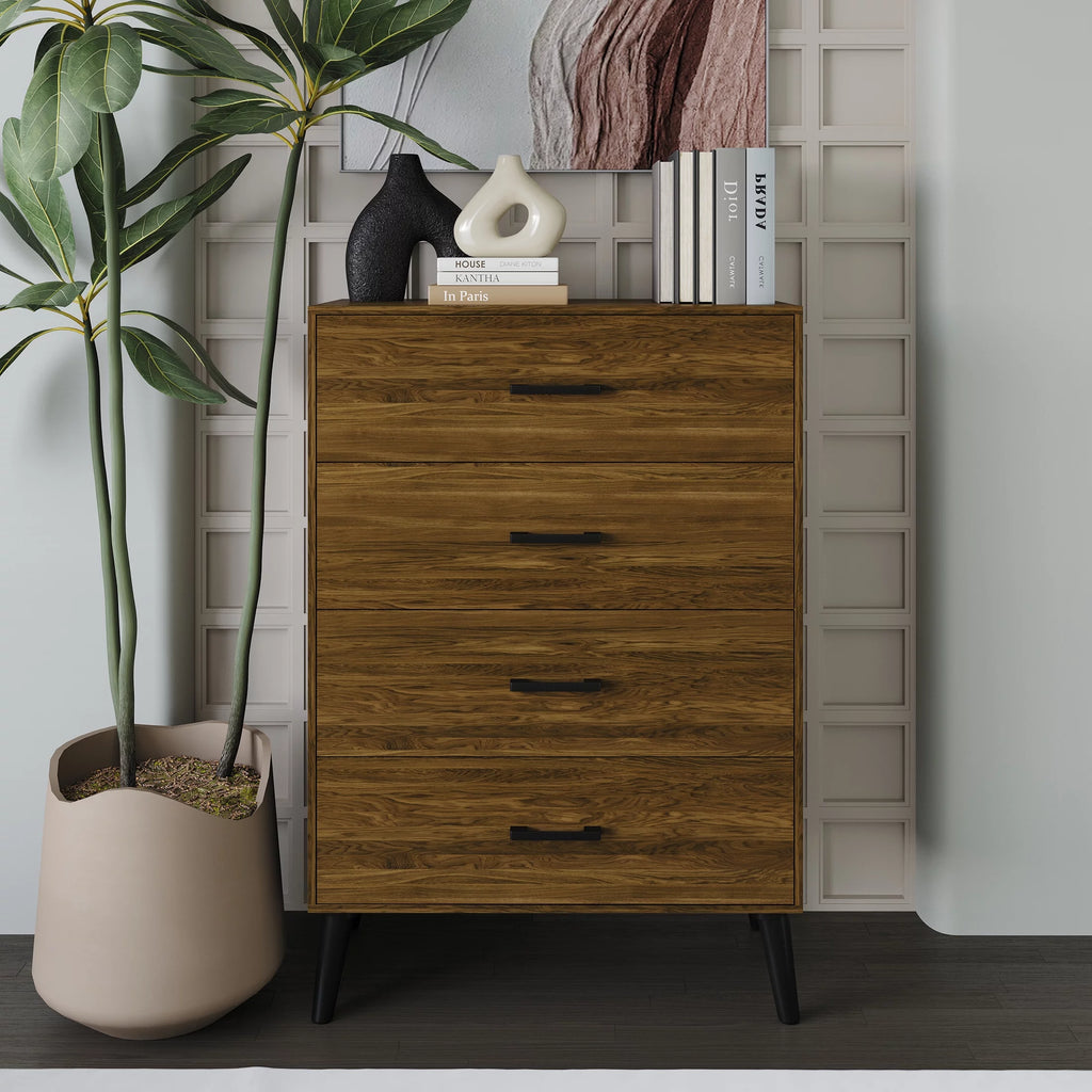 Rustic 4 Drawer Wooden Dresser R740