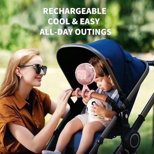 Battery Operated Stroller Fan Clip On Fan 3 Speeds Black D792158
