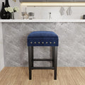 Blue Wood Backless Counter Height Stool B819416