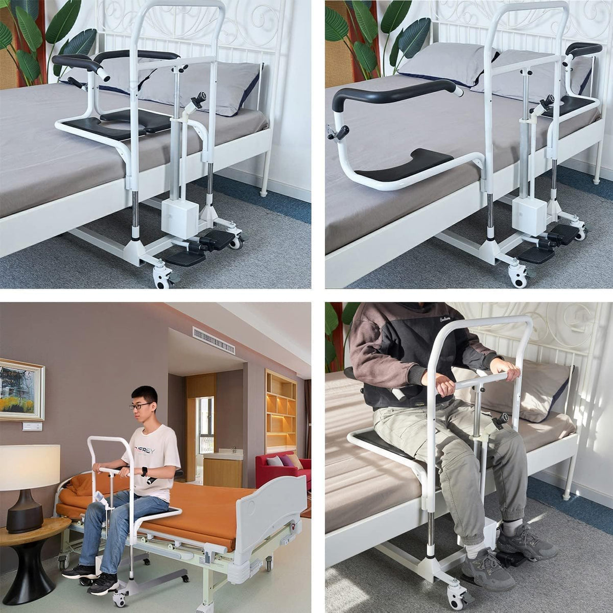 Electric Patient Lift Transfer Chair with 180° Split Seat and Bedpan J337
