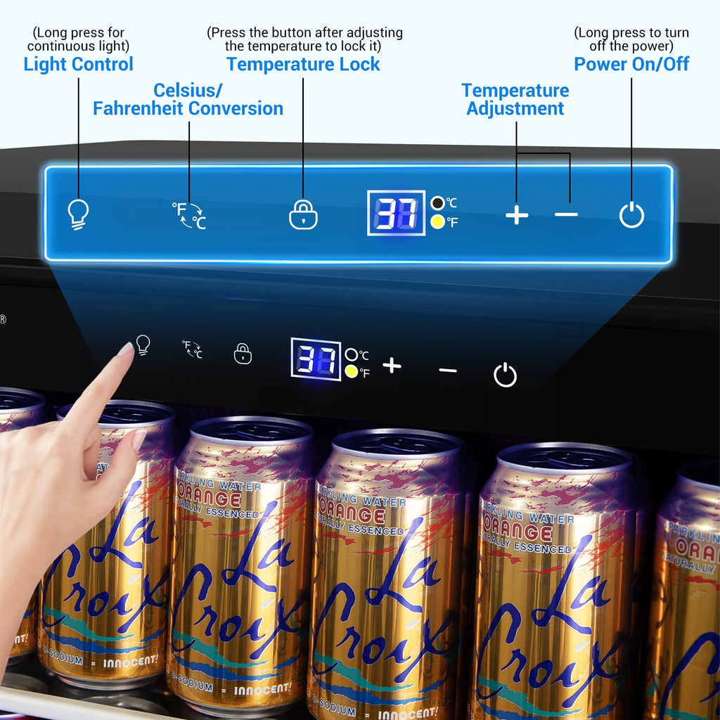 24 inch 140 Can Beverage Refrigerator Cooler Q570