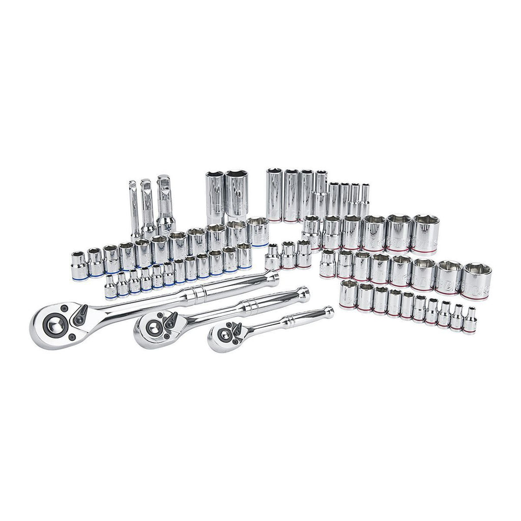 1/4 in., 3/8 in., and 1/2 in. Drive SAE and Metric Socket Set, 66-Piece T9403