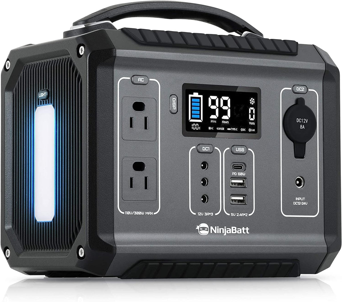 280Wh Portable Power Station with 110V/300W AC Outlets G61723