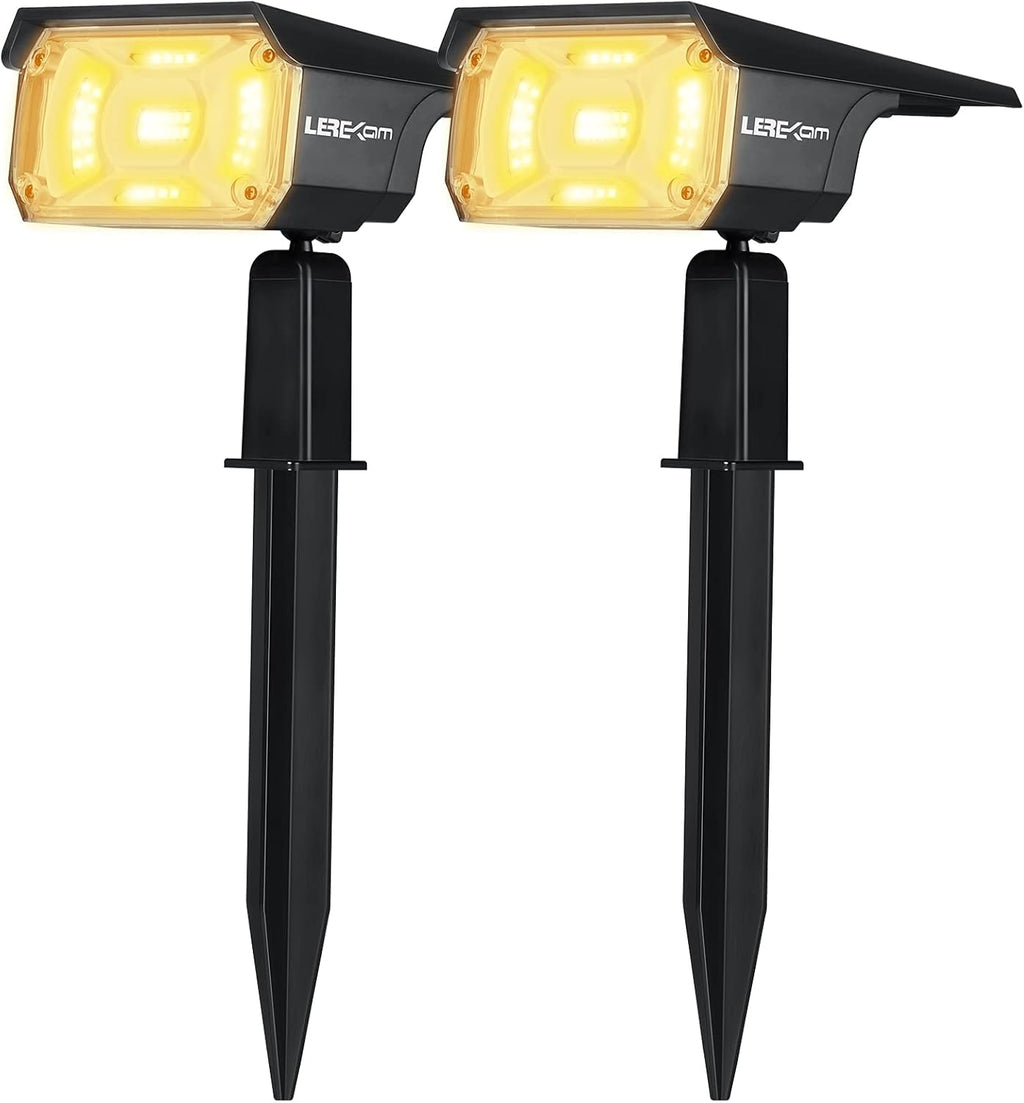 IP65 Waterproof Solar Landscape Spotlights 2 Pack Warm-White R252