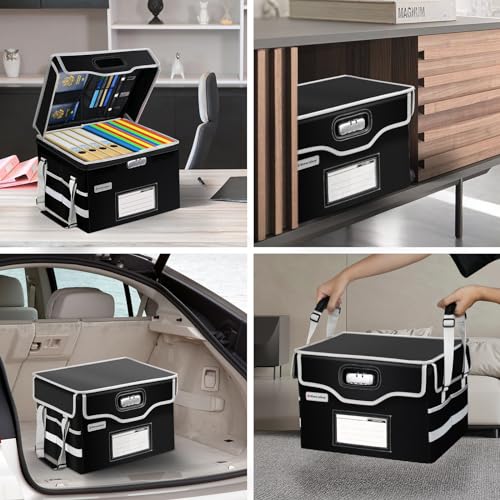 Fireproof Document Bag with Aluminum Foil Insulation, 4-Layer Fireproof File Box with Water-Resistant Zipper R827