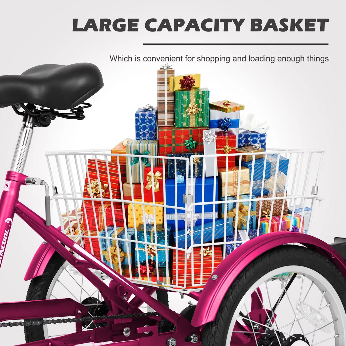 7 Speed Three Wheel Bike Cruiser Trike with Low-Step Through Frame X213