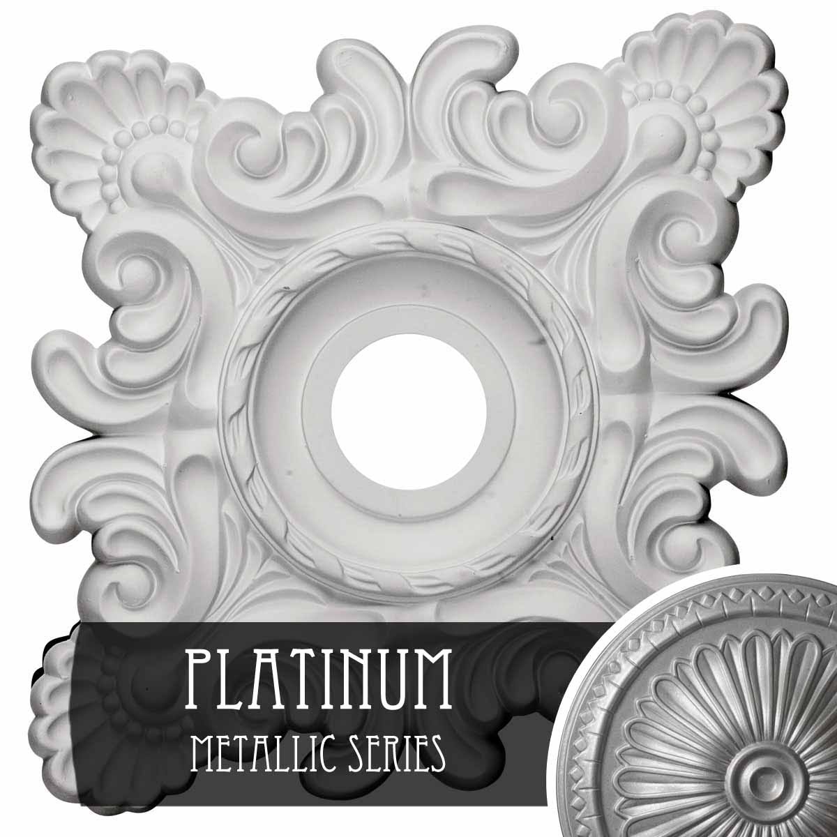 Crawley Ceiling Medallion Hand-Painted Platinum M702