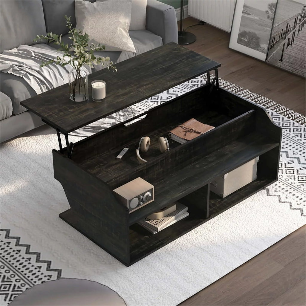 Birch Wood Lift-Top Coffee Table in Black G325279