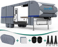 5th Wheel RV Cover with 2 Windproof Straps and 4 Tire Covers W62690