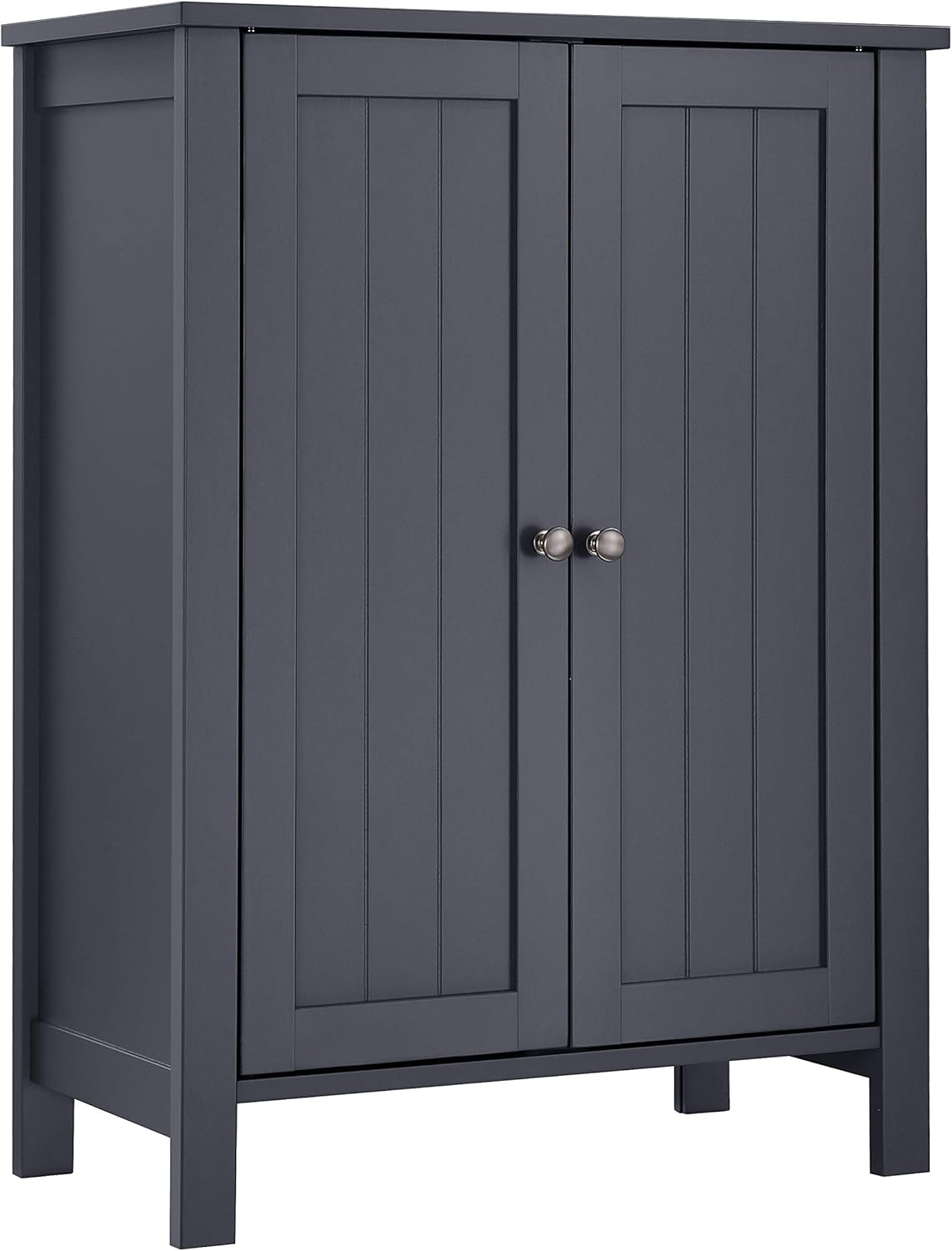 Bathroom Floor Storage Cabinet with Double Door Adjustable Shelf, 23.6 x 11.8 x 31.5 Inches White R87531